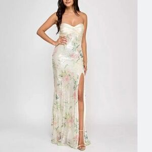 City Studios Strapless Sequin Dress size 1/2